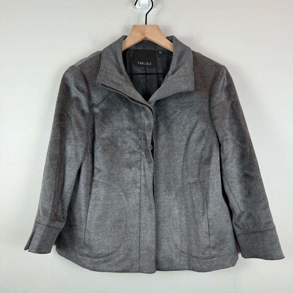 Carlisle Blazer Women's 10‎ Grey Faux Suede Suit Jacket Classic Preppy Cozy Work